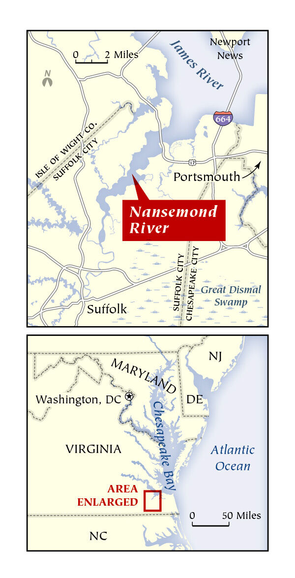 Map of Nansemond River, VA